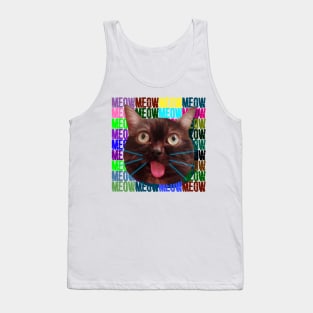 cat rofl meow mem space nature Tank Top